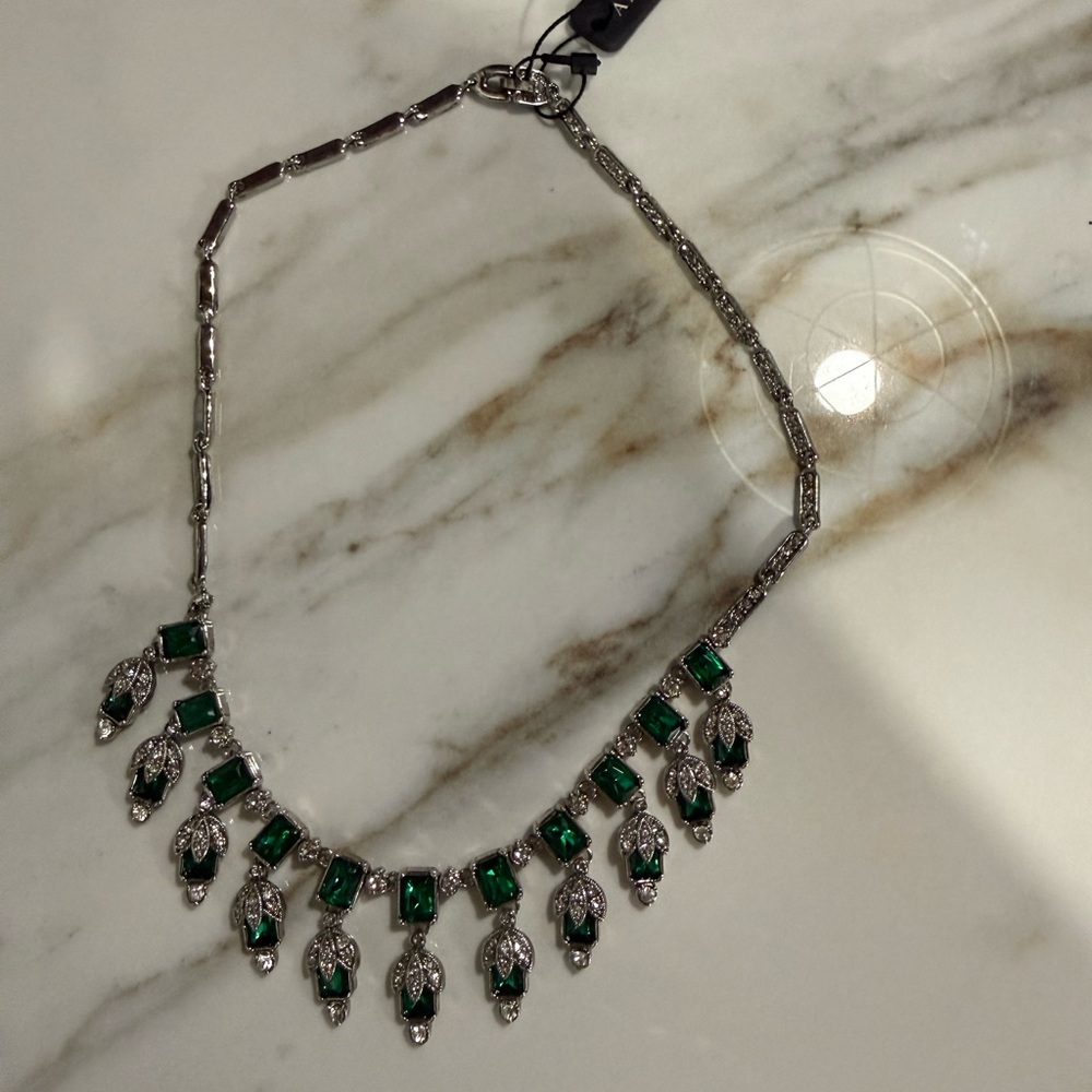 Ann Taylor Green and Silver Statement Necklace